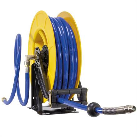 Schlauchaufroller 15 M. 1/2"IG:1/2"AG ABS Schlauch DN12 20 bar blau glatte Decke
