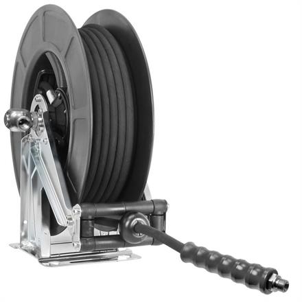Schlauchaufroller 20 M. 1/2"IG:3/8"AG ABS-schwarz Schlauch