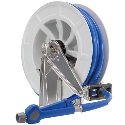 Schlauchaufroller 24 M. 1/2"IG: Pistole. ABS-grau PUReClean365+® NW12 blau 24,5 bar