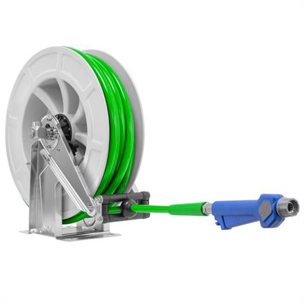 Schlauchaufroller 24 M. 1/2"IG: Pistole. ABS-grau PUReClean365+® NW12 grün. 60 bar