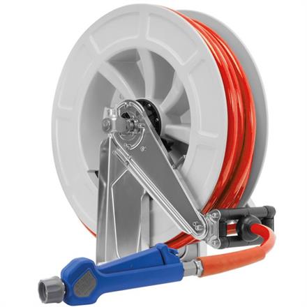 Schlauchaufroller 24 M. 1/2"IG: Pistole. ABS-grau PUReClean365+® NW12 rot 24,5 bar