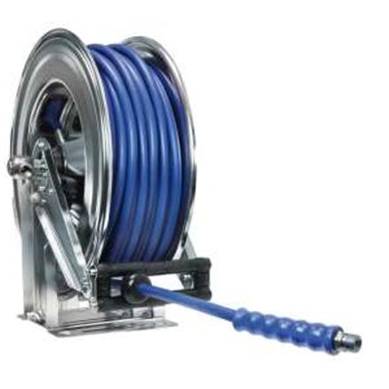Schlauchaufroller 30 M. 1/2"IG:1/2"AG Edelstahl Schlauch