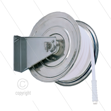Schlauchaufroller Manuell - VA - 35m - max 200 Bar - Schlauch: 3/8" - 1/2” - Anschluss: 2