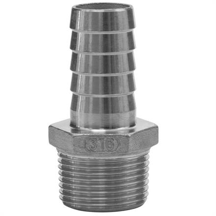 Schlauchtülle 3/4"AG-19 Edelstahl 1.4401 ohne