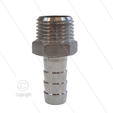 Schlauchtülle - Edelstahl - Ø13mm - 1/2" AG