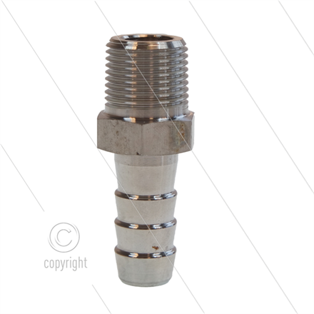 Schlauchtülle - Edelstahl - Ø13mm - 3/8" AG