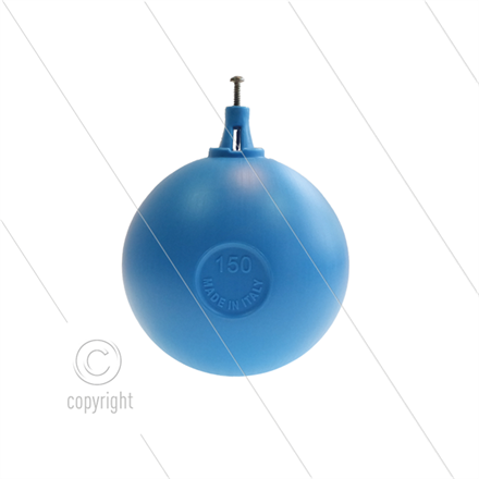 Schwimmerball blau PVC mit Klemmbefestigung - Ø150mm - max 80°C - für Schwimmerventil 2202