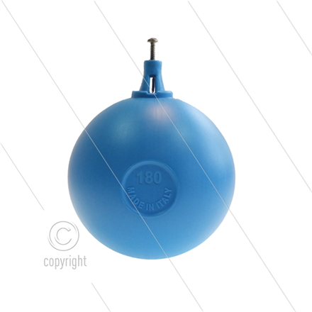 Schwimmerball blau PVC mit Klemmbefestigung - Ø180mm - max 80°C - für Schwimmerventil 2202