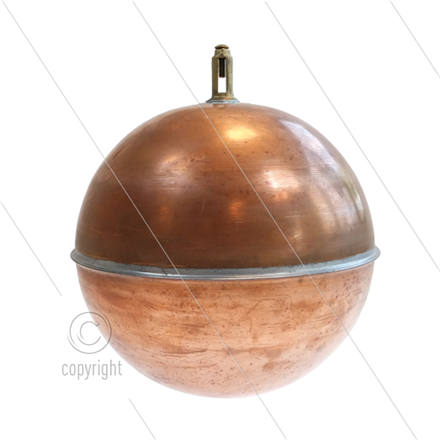 Schwimmerball Kupfer mit Klemmbefestigung - Ø150 mm - max 60°C - für Schwimmerventil 22021