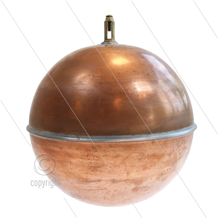 Schwimmerball Kupfer mit Klemmbefestigung - Ø180 mm - max 60°C - für Schwimmerventil 22022