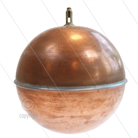 Schwimmerball Kupfer mit Klemmbefestigung - Ø220 mm - max 60°C - für Schwimmerventil 22022