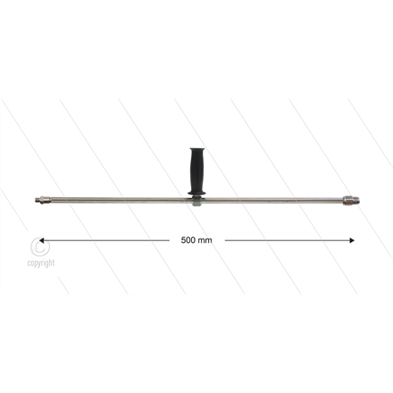 ST3600 Lanze - L=500mm - gerade - Edelstahl - 1/2" AG x 1/4" AG - mit seitlichem Handgriff