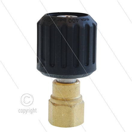 ST44 - Handverschraubung mit gleitlager - Messing - 400 Bar - M22x1,5 HV x 3/8" IG - Ø14mm