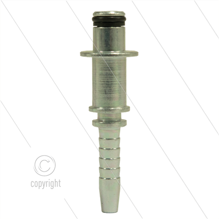 Stecknippel - Stahl - DN06 (1/4") - Ø10mm Pistolanschluss mit 1Ø8,0mm scheibe