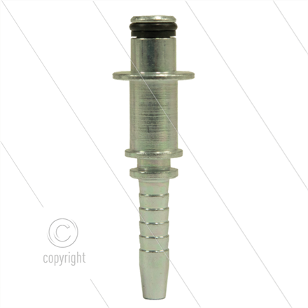 Stecknippel - Stahl - DN06 (1/4") - Ø10mm Pistolanschluss mit Ø15,5mm scheibe