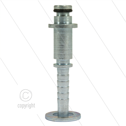 Stecknippel - Stahl - DN06 (1/4") - Ø10mm Pistolanschluss mit Ø21,0mm scheibe