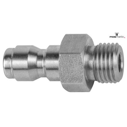 Stecknippel ø15- 3/8"NPT-M SW22 NW9 rostfrei