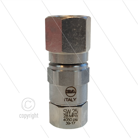 SW25 - Drehgelenk - Edelstahl / Messing - 250 Bar - 40 l/min - max 90°C - 30 U/min - 3/8"