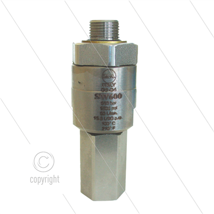 SW600 - Drehgelenk-Edelstahl - 600 Bar - 60 l/min - max 90°C - 30 U/min - 3/8" IG x 3/8"AG