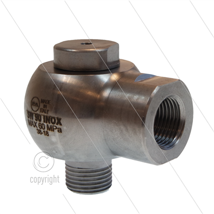 SW90-600 - Winkeldrehgelenk - Edelstahl - 600 Bar - 80 l/min - max 90°C - 1/2" AG x 1/2"IG