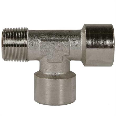 T-Stück 1/2"AG : 1/2"IG : 1/2"IG Messing 150 bar Länge: 67 mm Höhe: 32 mm