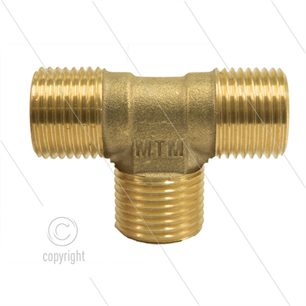T-Stück - Messing - 300 Bar - 3 x 3/8" AG