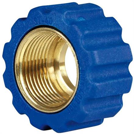 Überwurfmutter 22x1,5 16,4 mm Blau Messing  für Waschgerätenippel