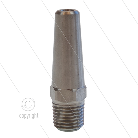 Verlängerte Edelstahl Düse 00.140 mit Stabilisator - 1/4" NPT AG