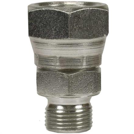 Verschraubung 1/2"AG:1/2"IG Stahl verzinkt 200 bar Länge: 44 mm