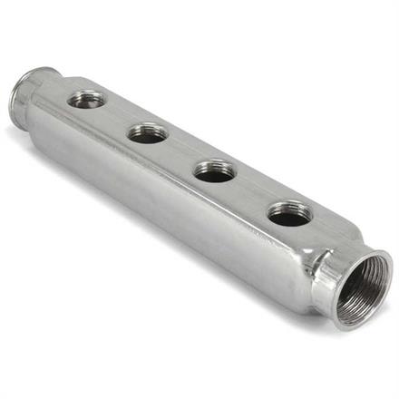 Verteilerleiste 2xG 1" - 4xG 1/2", Edelstahl Outlets one-side