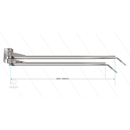 WAD - Doppel-Wandausleger - L=2250/2500mm - Anschluss Ein: 1/4" IG x Aus: 1/4" AG