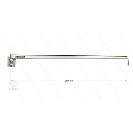 WAN - Wandausleger mit INOX-Rohr - L=2500mm - Ohne Rückstellung - Ein 1/4" IG x Aus 1/4"