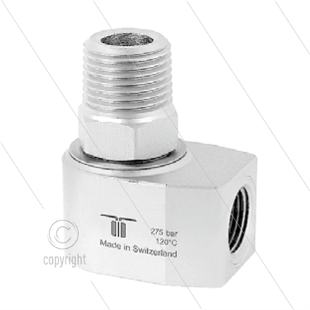 WDC Winkeldrehgelenk - Gleitlager - 2 x 1/2" IG - 275 Bar - NW12 - 30 u/min - max 120°C