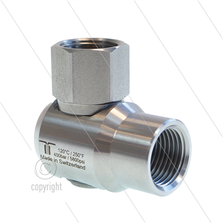 WDEI Winkeldrehgelenk - 1 lager - 2 x 1/2" IG - 400 Bar - NW11 - 30 u/min- max 120°C