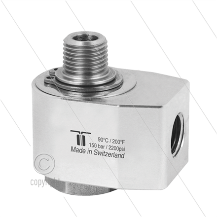 WDG Winkeldrehgelenk - einfach gelagert - 1/4" IG x 3/8" AG - 150 Bar - NW7 - 30 U/min
