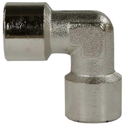 Winkel 1/4"AG : 1/4"AG Messing 150 bar / 150 °C 24x24 mm vernickelt