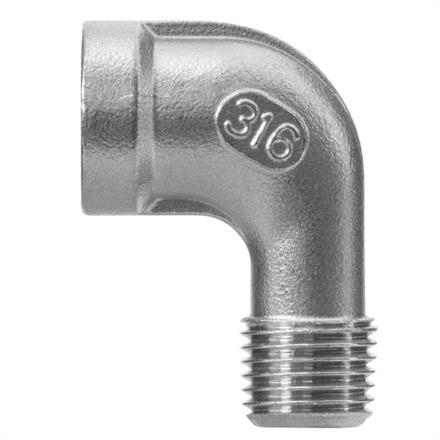 Winkel 1/4"IG : 1/4"AG Edelstahl 150 bar / 150 °C 22x28 mm