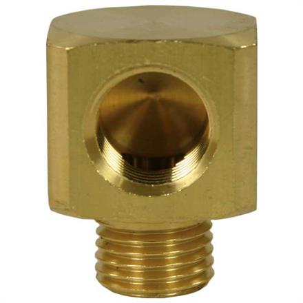Winkel-Block 1/4"IG : 1/4"AG Messing 250 bar/150°C 19x19 mm