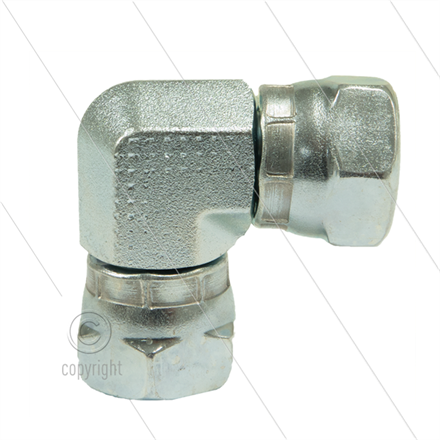 Winkel Stahl - 2 x 3/8" Überwurfmutter - BSP