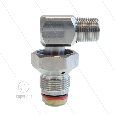 Winkeldrehgelenk - 1/2" AG x 3/4" AG - Modell BGX - 400 bar - max 150°C