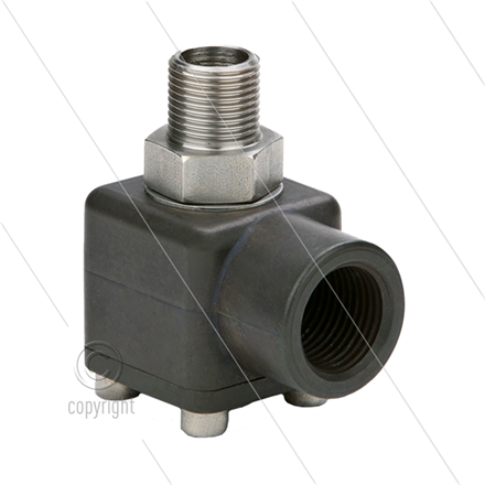 Winkeldrehgelenk WDTH12/AL - 1/2" IG x 3/8" AG - 200 bar - NW12 - max. 100°C - Dichtung PT