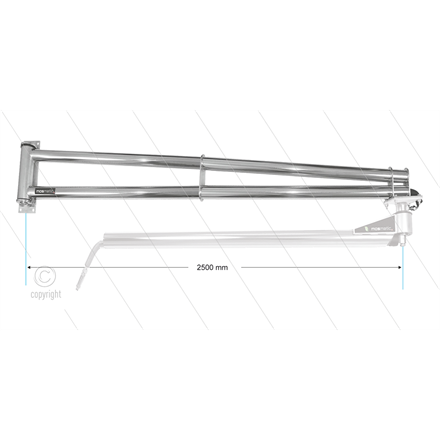 WSA - Wandschwenkausleger - L=2500mm - Anschluss Ein: 1/4" IG x Aus: M14x1,5 AG