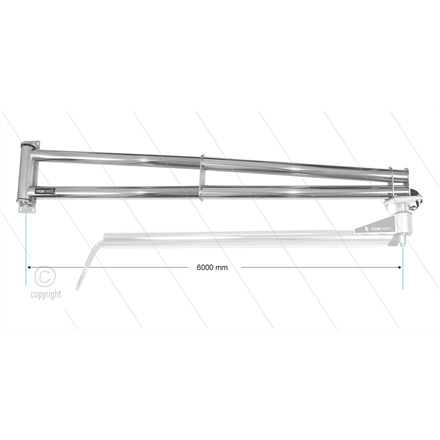 WSA - Wandschwenkausleger - L=6000mm - Anschluss Ein: 1/4" IG x Aus: 1/4" AG