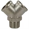 Y-Stück 3/8"IG-IG-AG Messing vernickelt  Länge: 42 mm Höhe: 40 mm