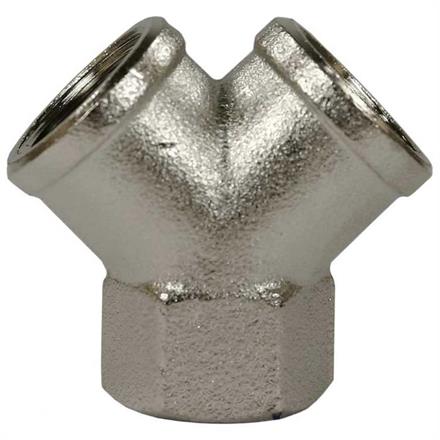 Y-Stück 3/8"IG Messing vernickelt
