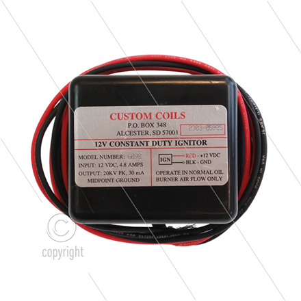 Zündtrafo Tecno.mec - Custom Coils 6098 - Primair: 12V DC / 4,8A - Secundair: 20kV / 30mA