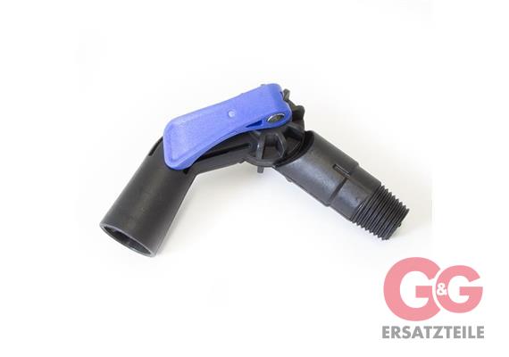 Angle adaptor for low-pressure telescopic washing