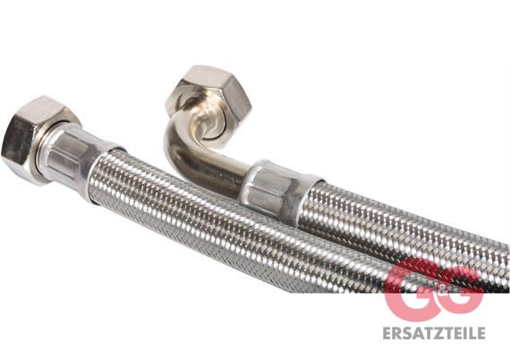 Armored hose 90° male thread 1" x female thread 1" 1,000 mm; DN25