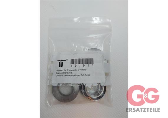 Bearing kit for swivel NW6+9 2xRadial- 2xAxial-Kugellager 2xO-Ring