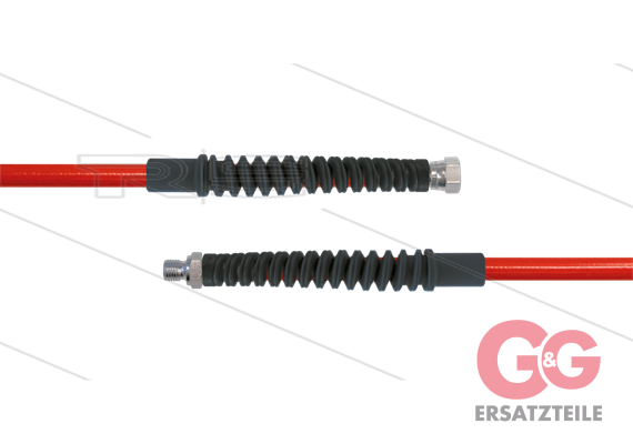 Carwash Titan-Slide HP-hose red DN06 -3,5m - 1/4" DKR x 3/8" AGR-2x SKS black - 300 Bar